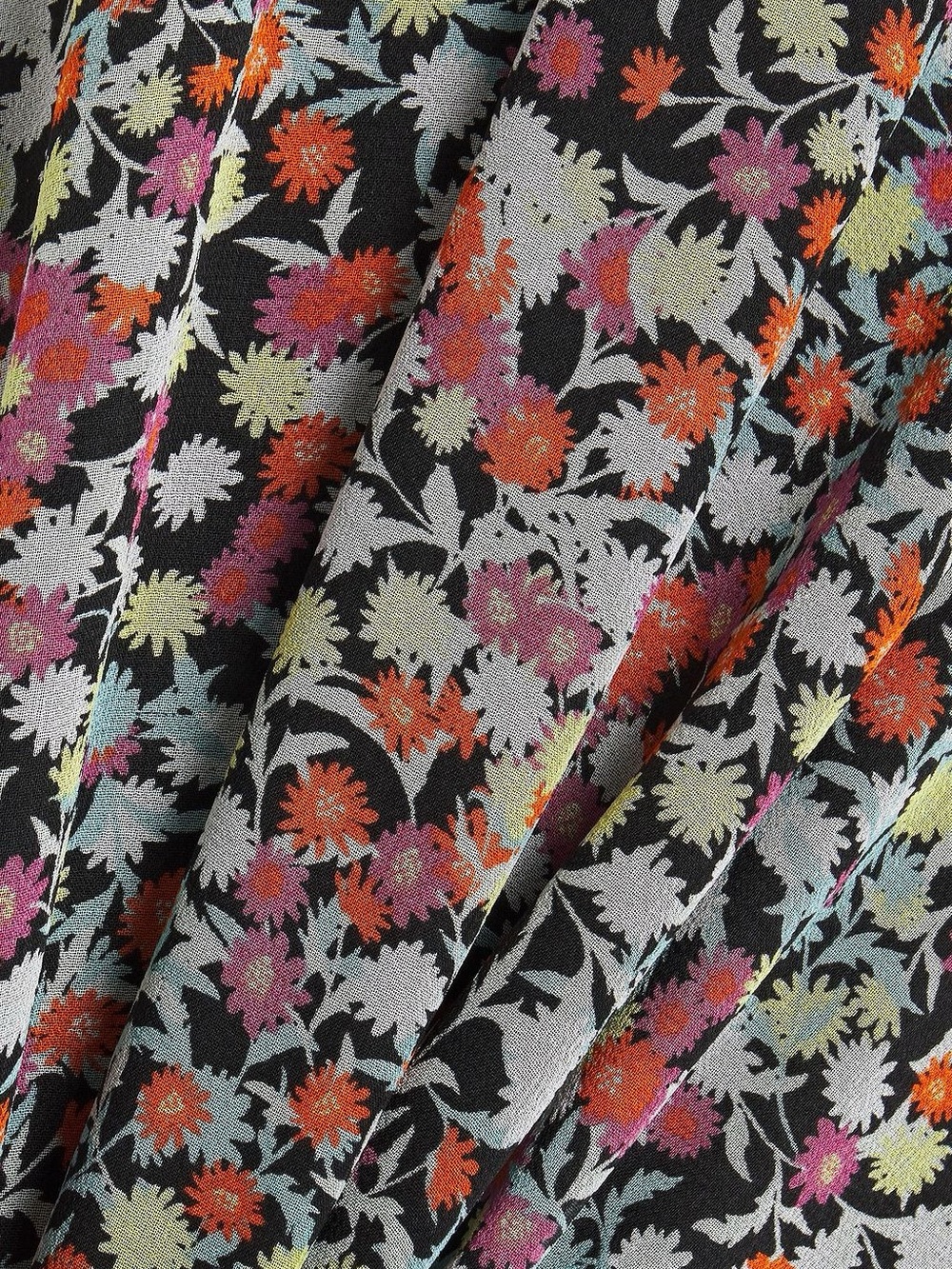 Equipment Danette Floral Print Silk Georgette Frilly Mini Dress - Picture 6 of 7